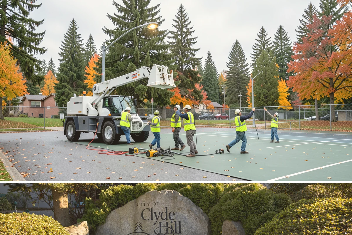 Court Line Striping in Clyde Hill, King County, WA - Dry, mild conditions from late spring to early fall allow line paint to set and cure without moisture defects.