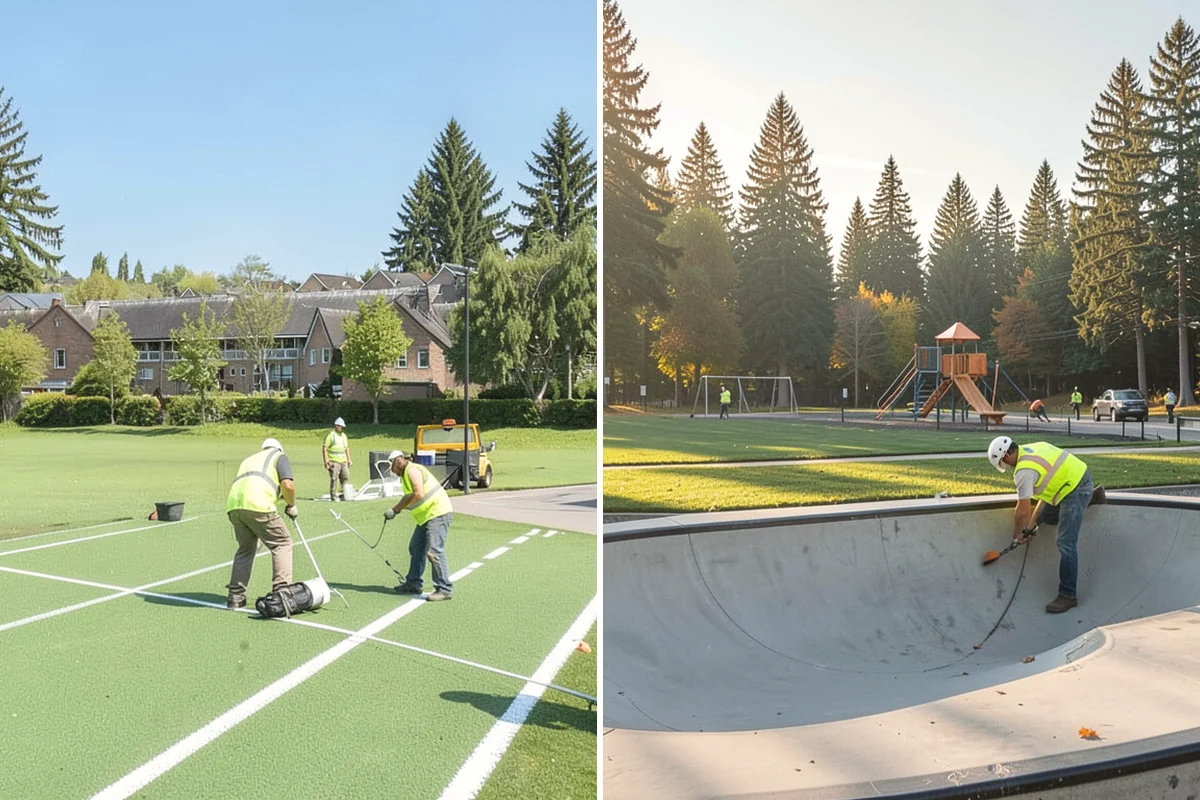 Court Line Striping in Edgewood, Pierce County, WA - Confirm sport dimensions and layout with staff