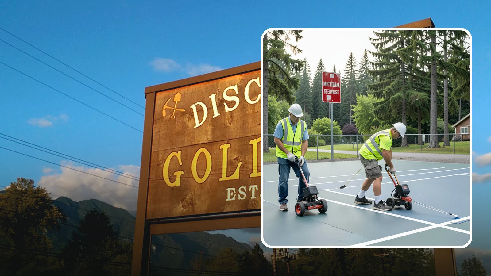 Court Line Striping in Gold Bar, Snohomish County, WA - Precision line striping that lays out regulation play boundaries on public tennis, basketball, and multi-use courts.