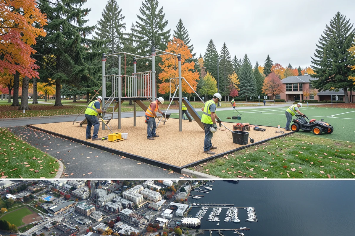 Court Line Striping in Kirkland, King County, WA - Dry, mild conditions from late spring to early fall allow line paint to set and cure without moisture defects.