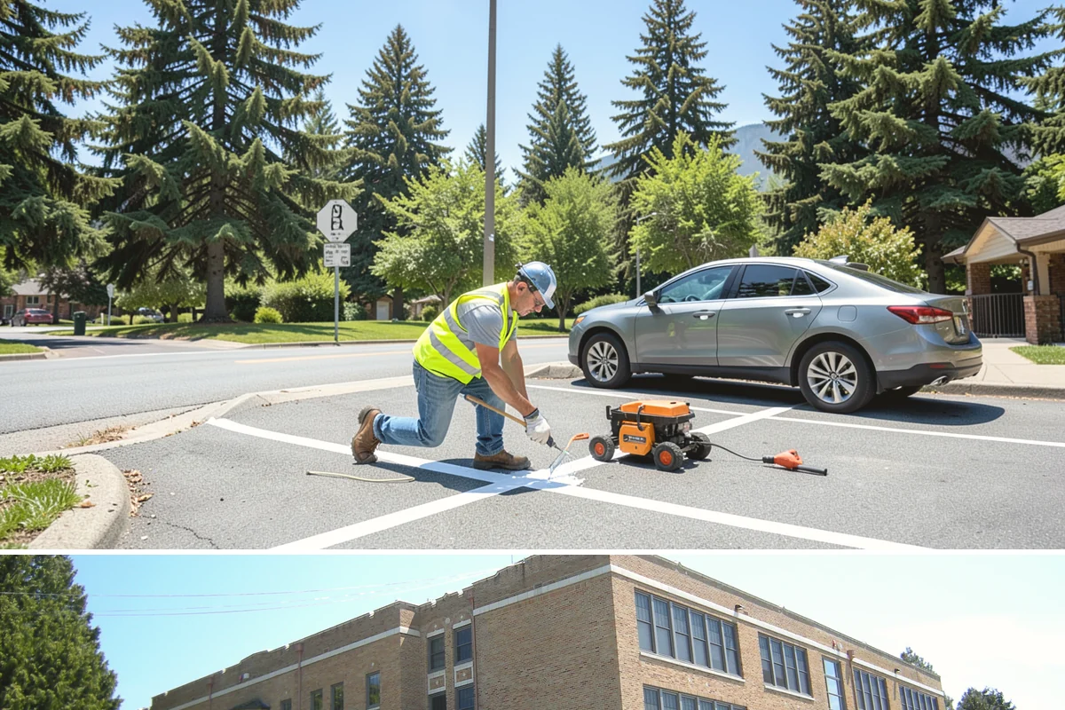 Court Line Striping in Maple Valley, King County, WA - Dry, mild conditions from late spring to early fall allow line paint to set and cure without moisture defects.