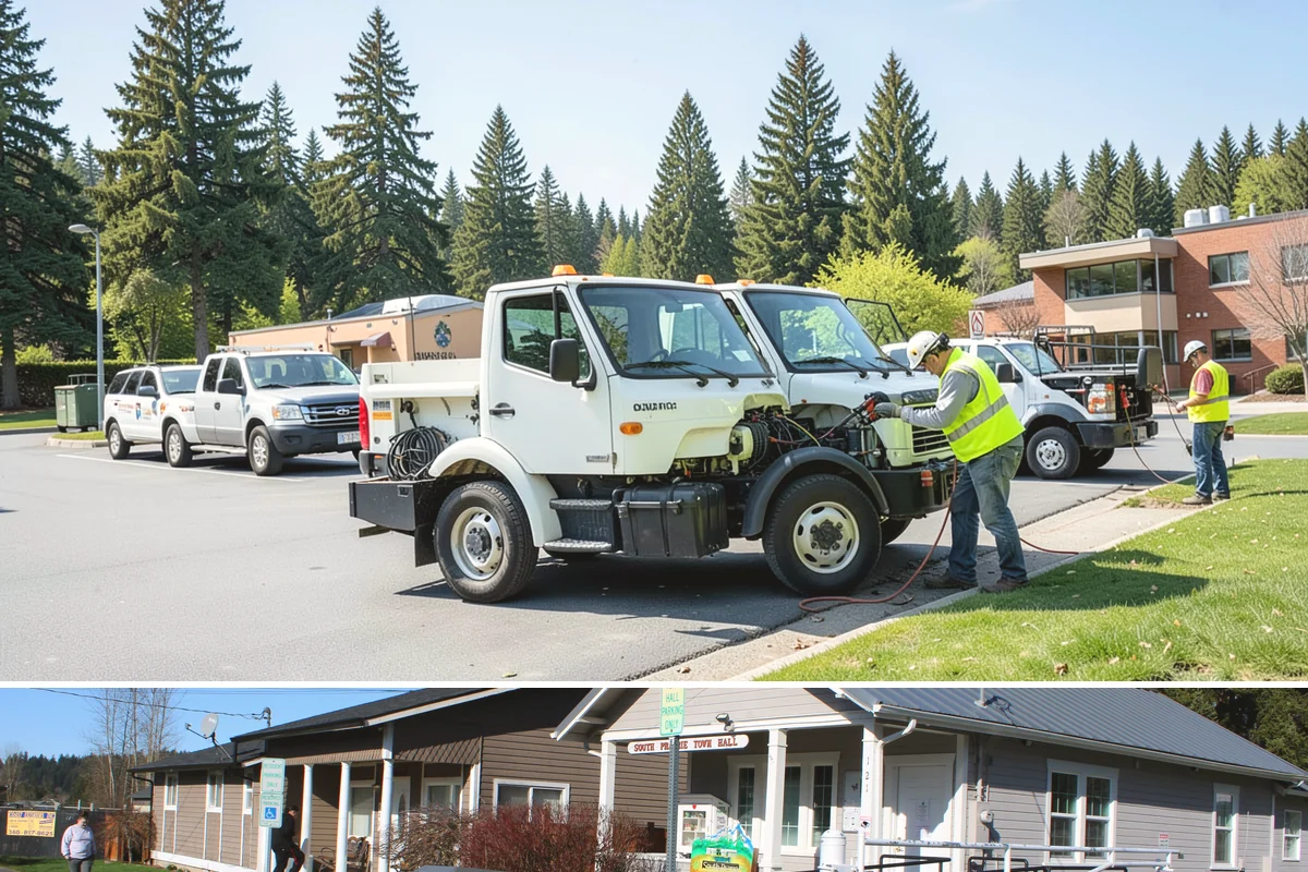 Court Line Striping in South Prairie, Pierce County, WA - Dry, mild conditions from late spring to early fall allow line paint to set and cure without moisture defects.