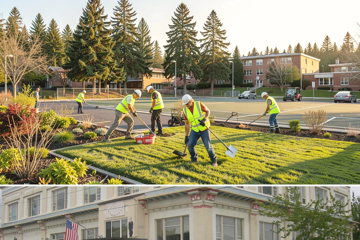 Court Net Post Installation in Anacortes, Skagit County, WA - Installation can proceed year-round, though dry conditions speed grout curing around new sleeves.