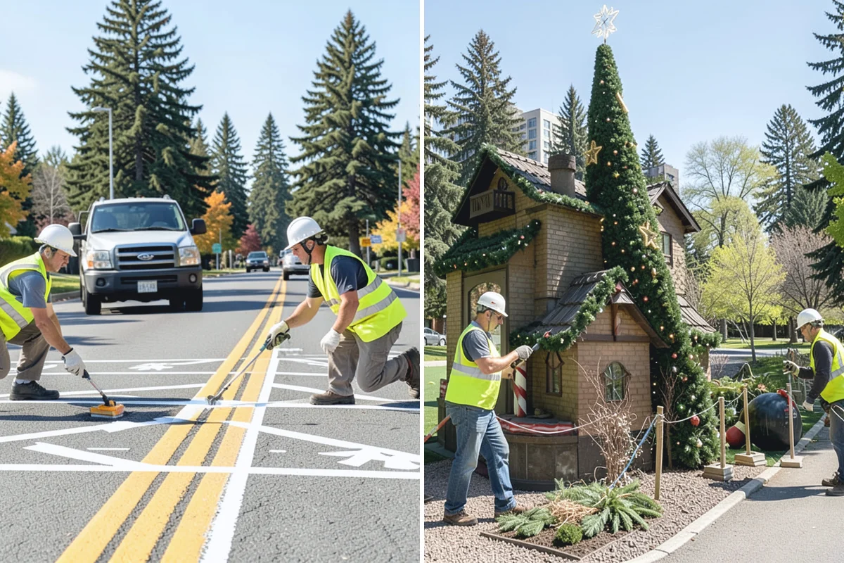 Court Net Post Installation in Auburn, King County, WA - Locate and core post positions on the slab
