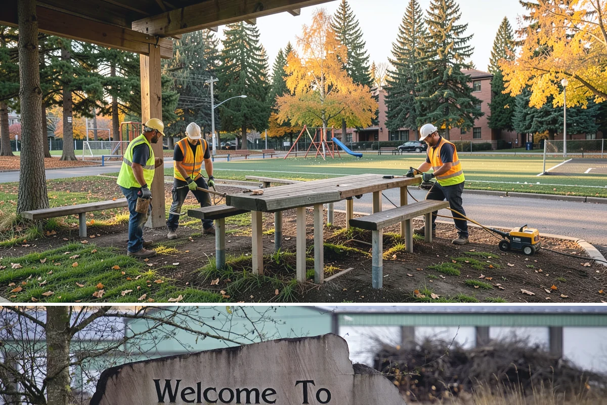 Court Net Post Installation in Buckley, Pierce County, WA - Installation can proceed year-round, though dry conditions speed grout curing around new sleeves.