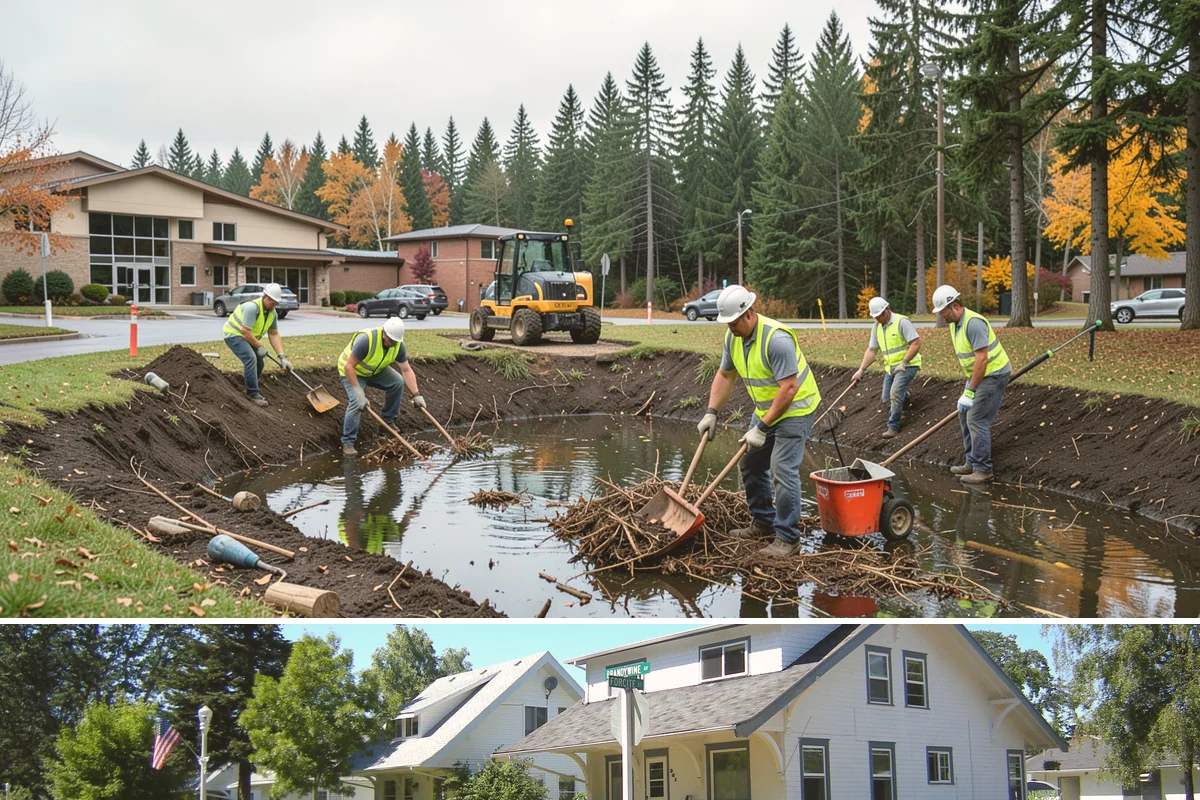 Court Net Post Installation in DuPont, Pierce County, WA - Installation can proceed year-round, though dry conditions speed grout curing around new sleeves.