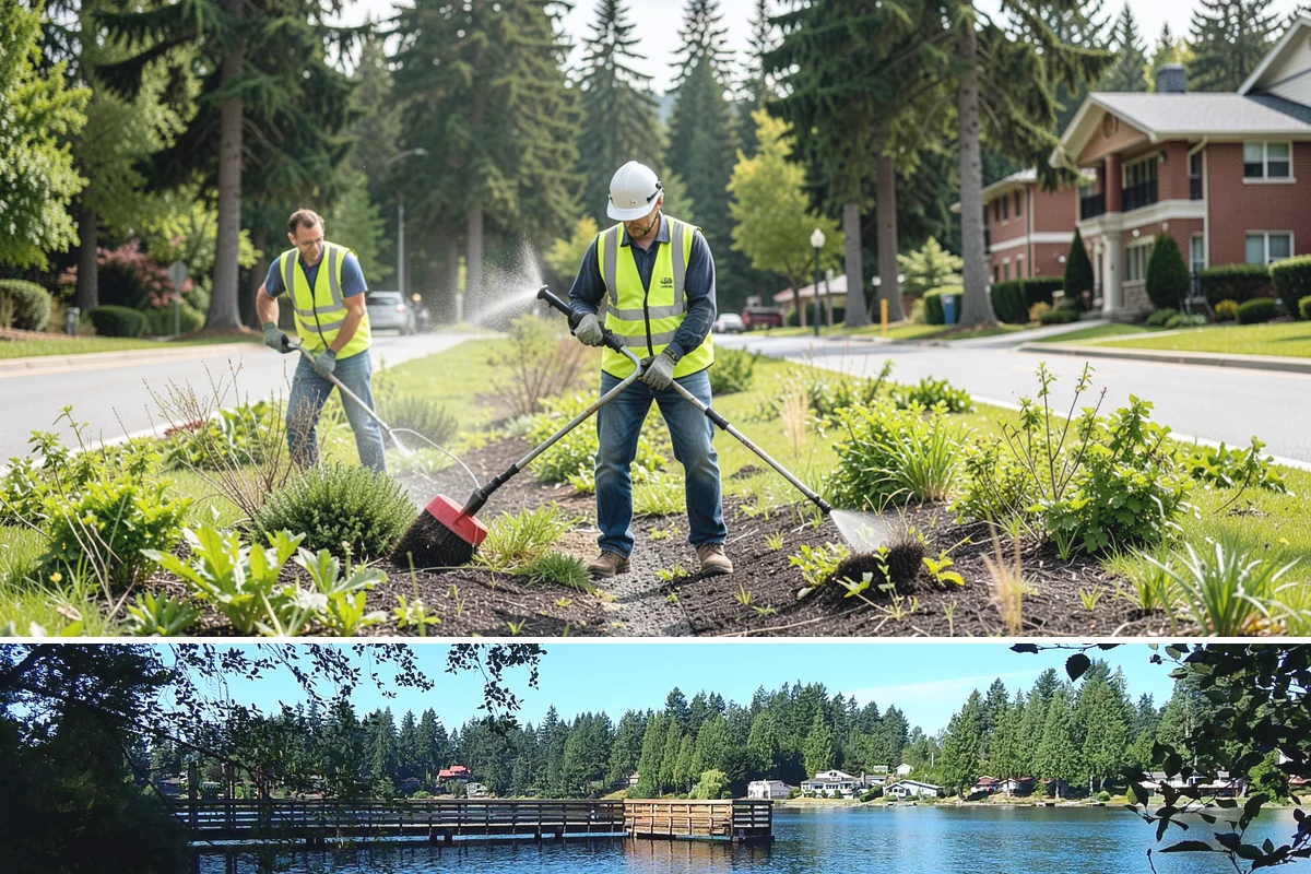 Court Net Post Installation in Federal Way, King County, WA - Installation can proceed year-round, though dry conditions speed grout curing around new sleeves.