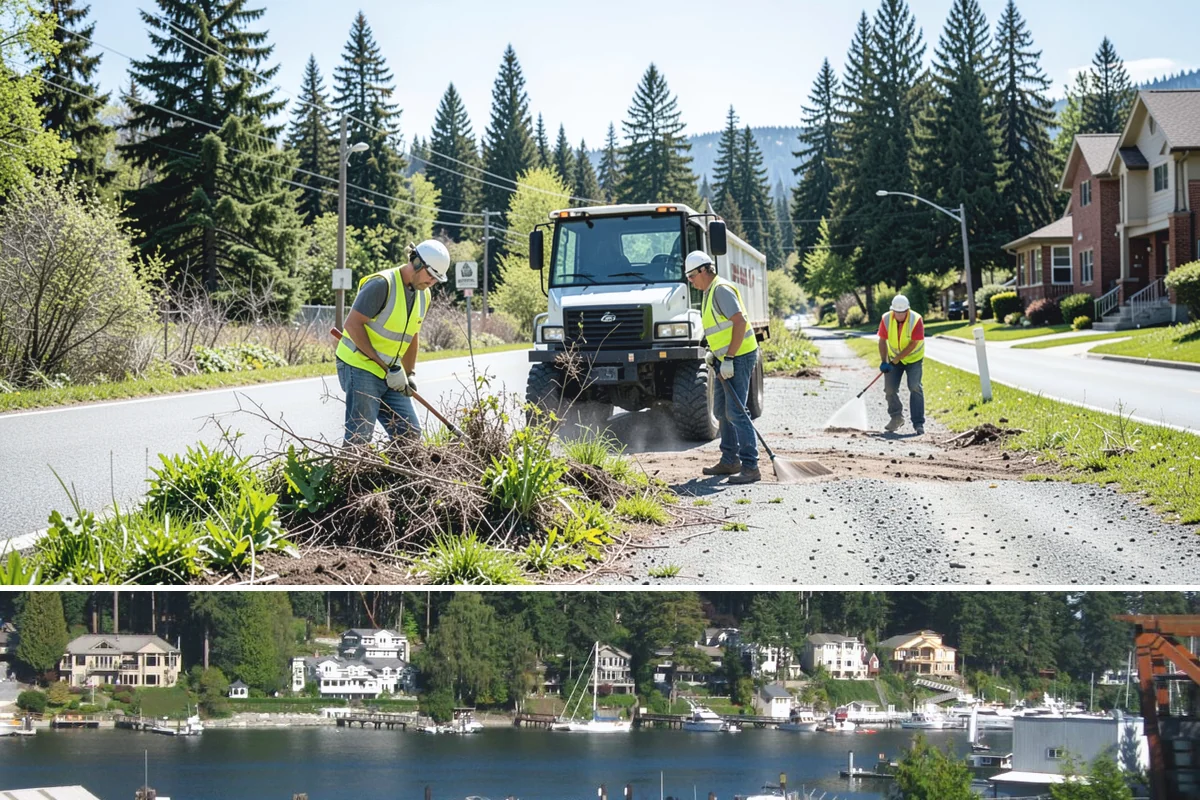 Court Net Post Installation in Gig Harbor, Pierce County, WA - Installation can proceed year-round, though dry conditions speed grout curing around new sleeves.