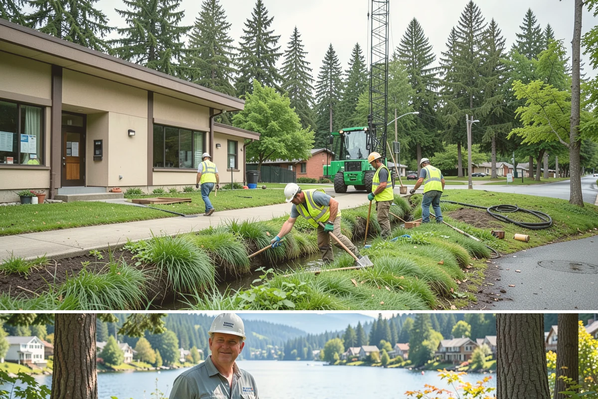 Court Net Post Installation in Milton, King County, WA - Installation can proceed year-round, though dry conditions speed grout curing around new sleeves.