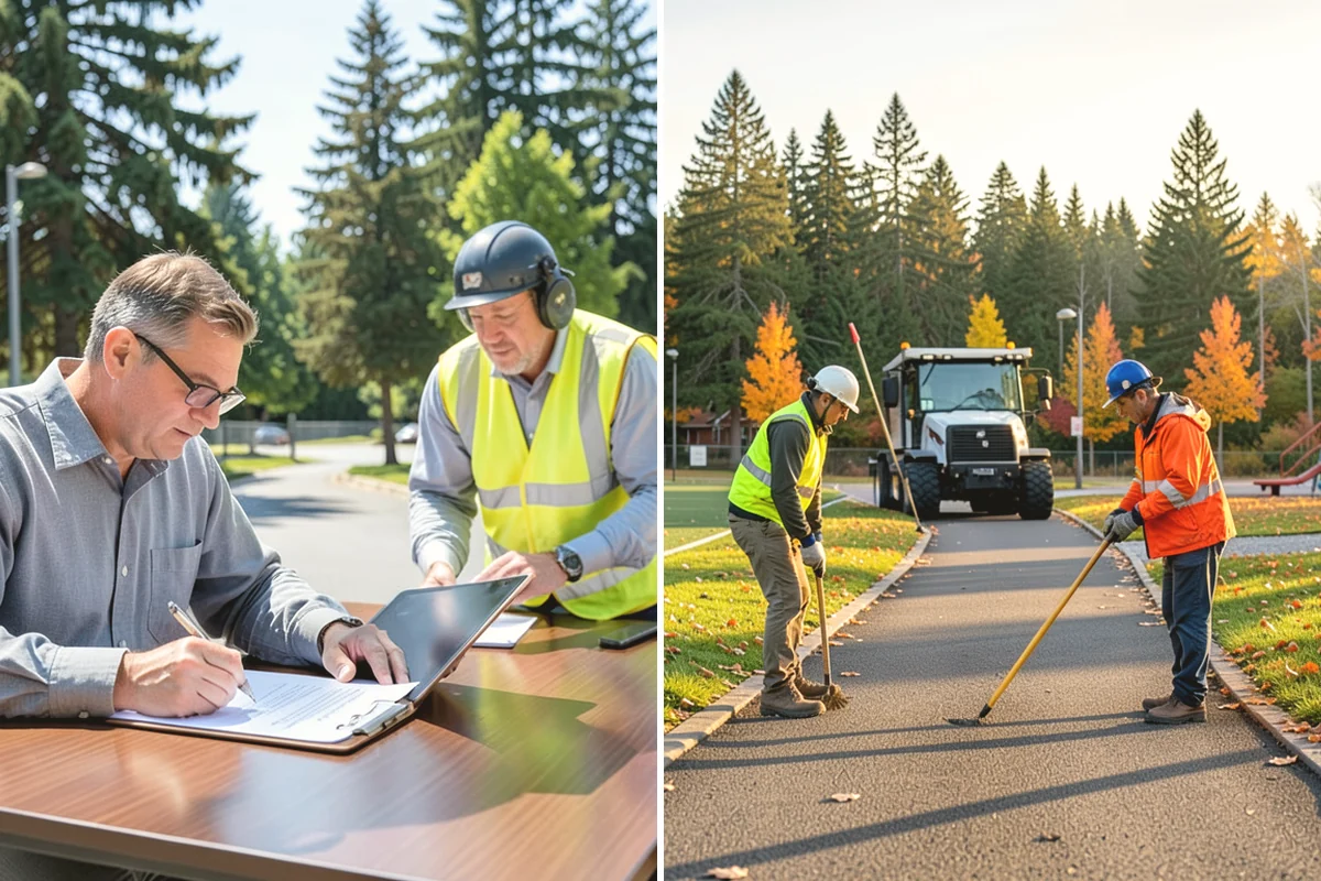 Court Net Post Installation in Mountlake Terrace, Snohomish County, WA - Locate and core post positions on the slab