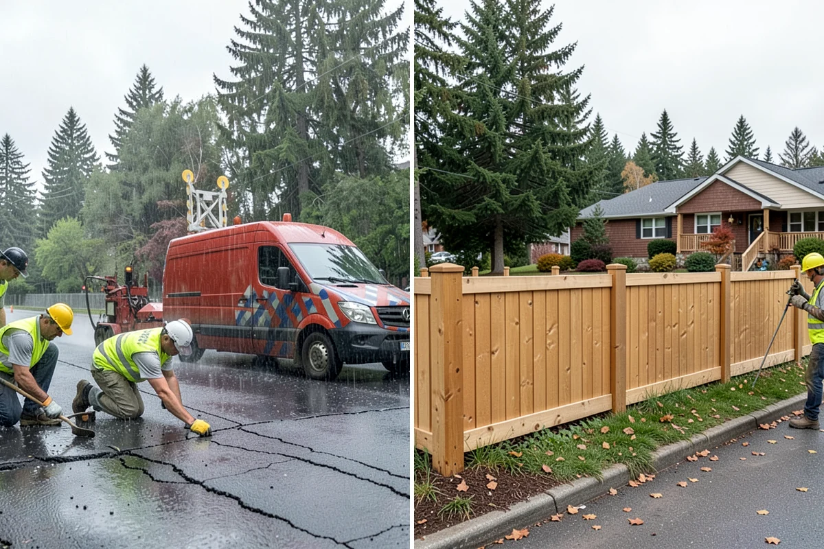 Court Net Post Installation in Normandy Park, King County, WA - Locate and core post positions on the slab
