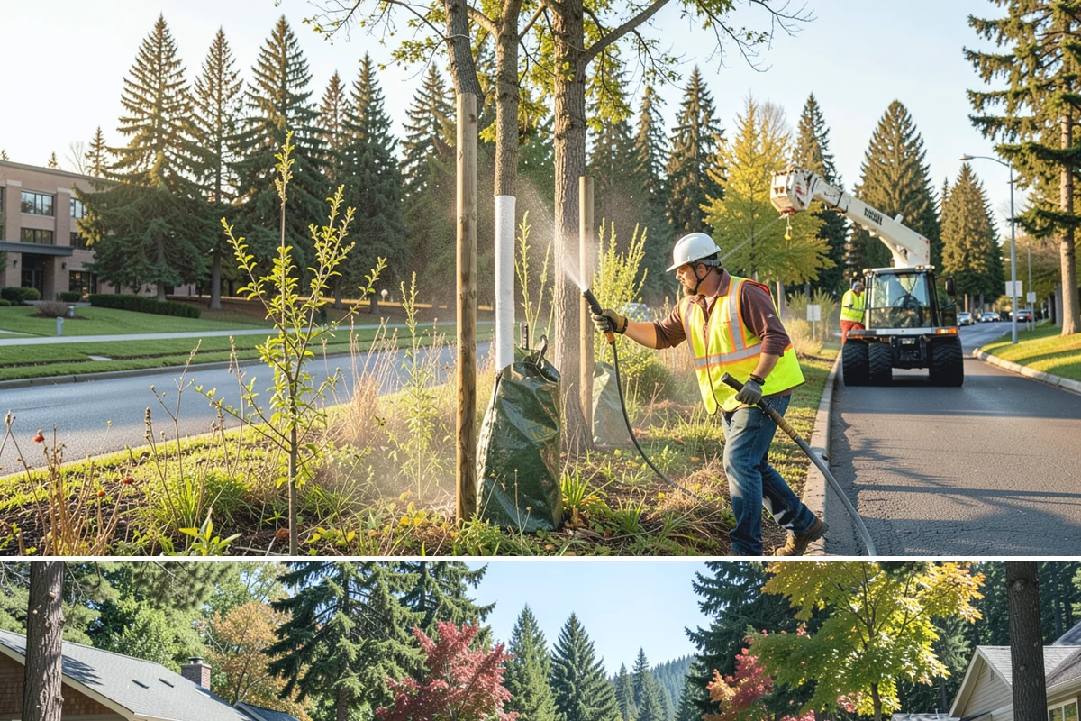Court Net Post Installation in Orting, Pierce County, WA - Installation can proceed year-round, though dry conditions speed grout curing around new sleeves.