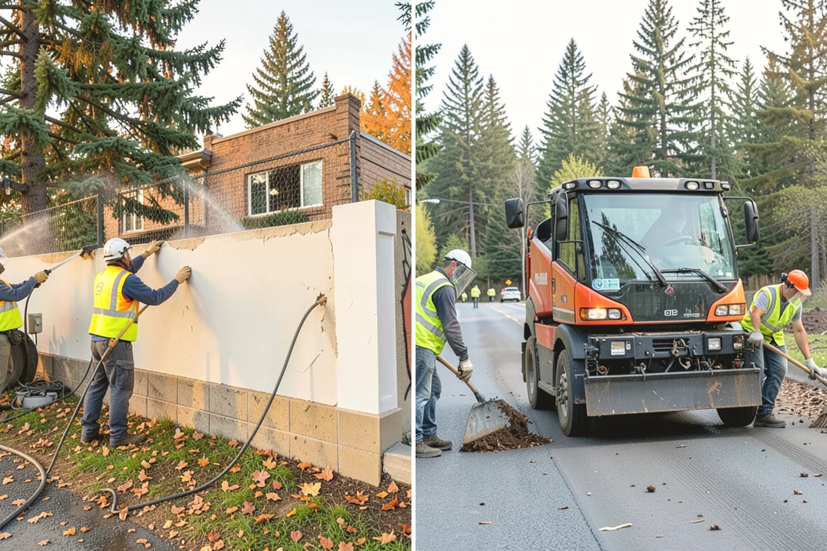 Court Net Post Installation in Ruston, Pierce County, WA - Locate and core post positions on the slab