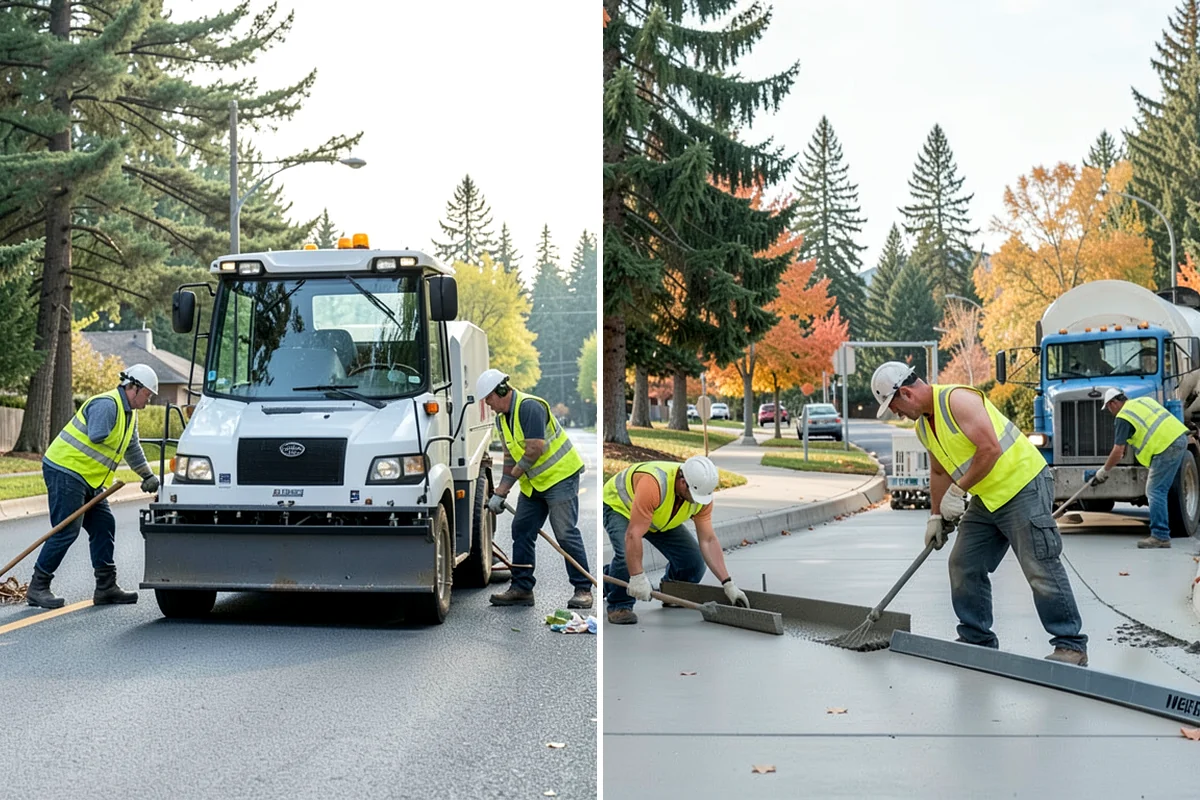 Court Net Post Installation in Seattle, King County, WA - Locate and core post positions on the slab