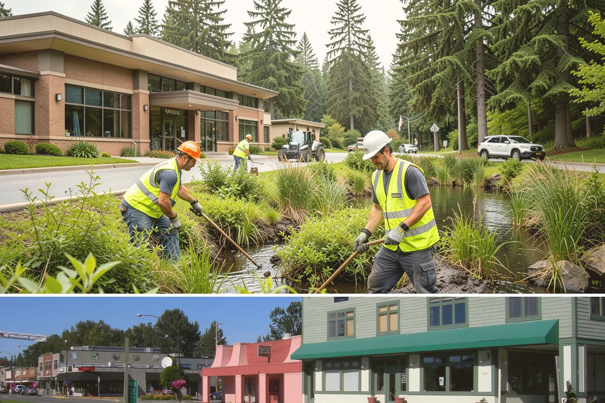Court Net Post Installation in Snoqualmie, King County, WA - Installation can proceed year-round, though dry conditions speed grout curing around new sleeves.