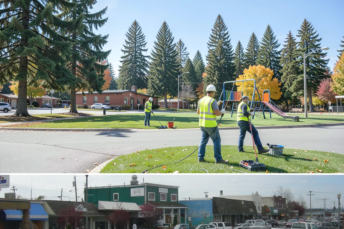 Court Net Post Installation in Stanwood, Snohomish County, WA - Installation can proceed year-round, though dry conditions speed grout curing around new sleeves.