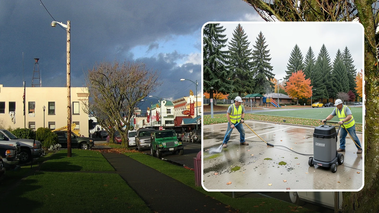 Court Pressure Washing in Arlington, Snohomish County, WA - Targeted pressure washing that removes moss, algae, and grime from public sport court surfaces.