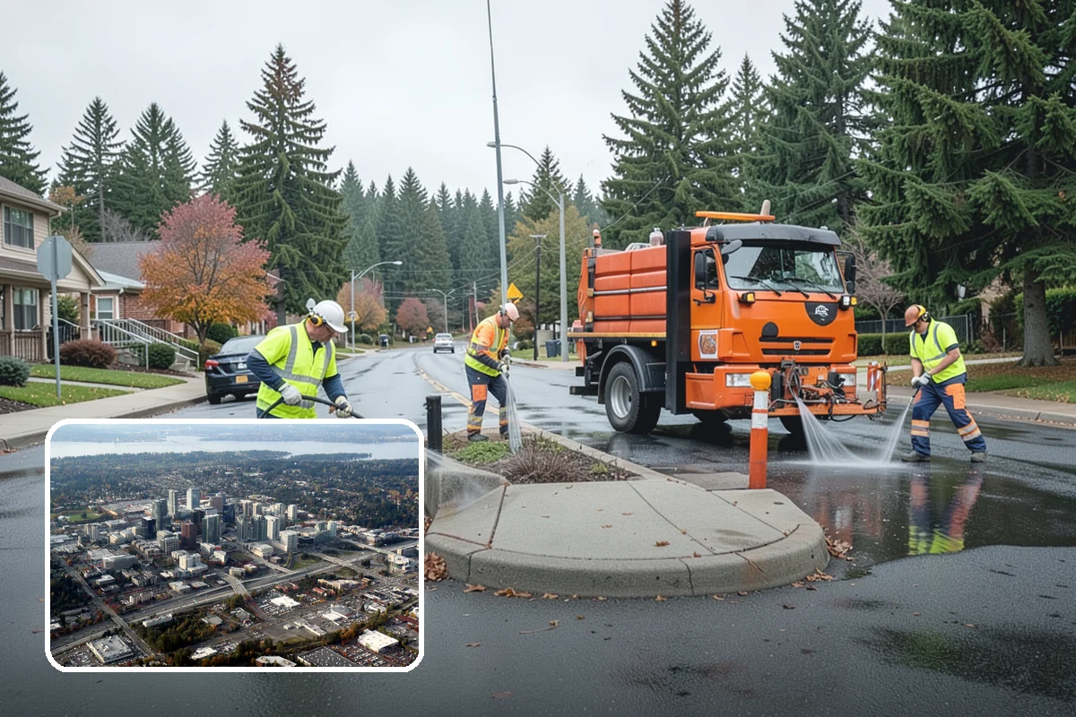 Court Pressure Washing in Bellevue, King County, WA - Recovers surface traction lost to moss and algae