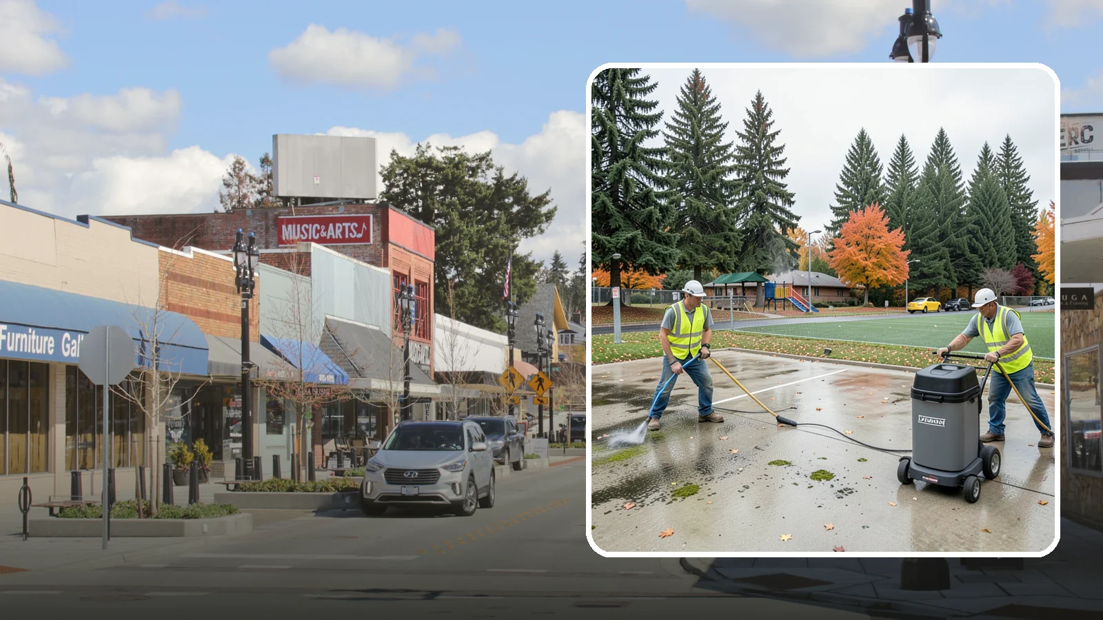 Court Pressure Washing in Bothell, King County, WA - Targeted pressure washing that removes moss, algae, and grime from public sport court surfaces.