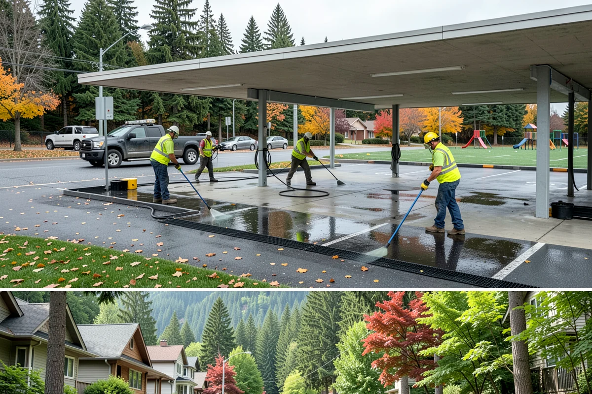 Court Pressure Washing in Darrington, Snohomish County, WA - Washing is most effective spring through fall, with a pre-summer cleaning recommended ahead of peak programming.