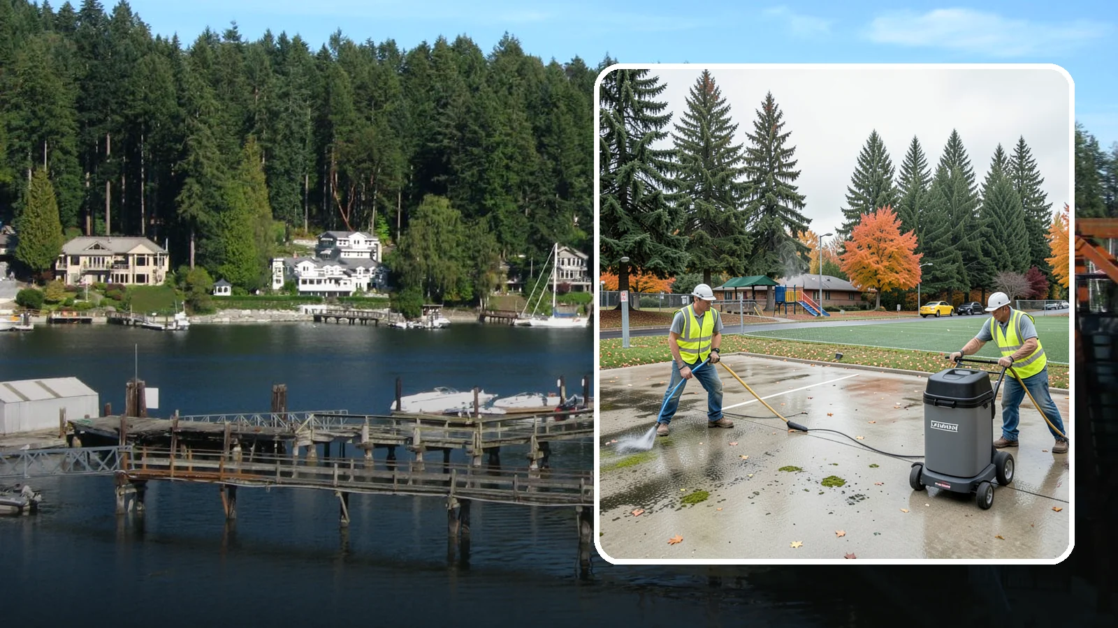 Court Pressure Washing in Gig Harbor, Pierce County, WA - Targeted pressure washing that removes moss, algae, and grime from public sport court surfaces.