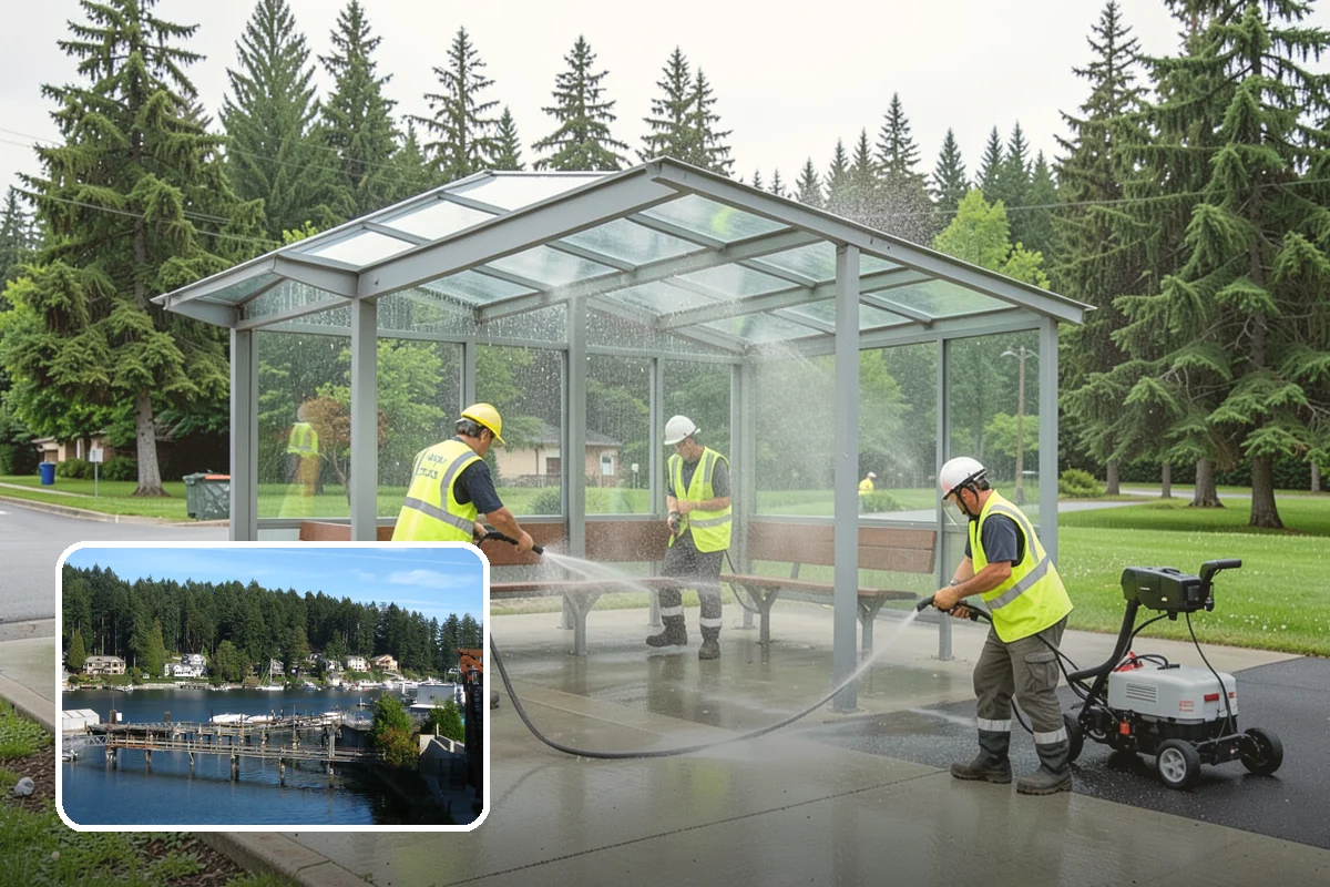 Court Pressure Washing in Gig Harbor, Pierce County, WA - Recovers surface traction lost to moss and algae