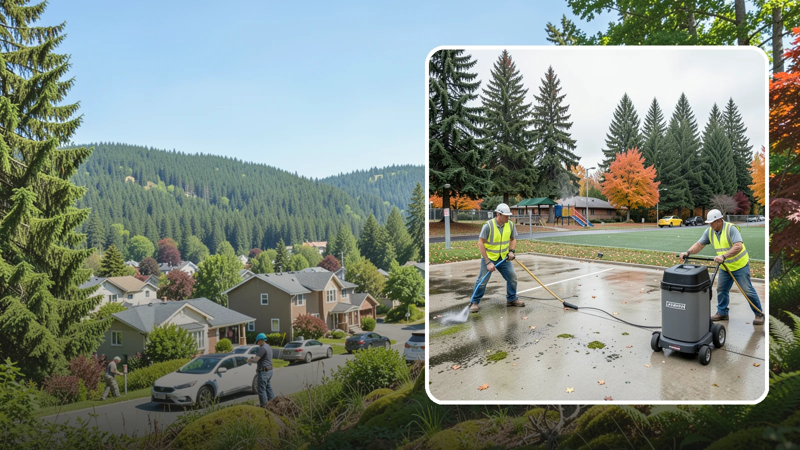 Court Pressure Washing in Index, Snohomish County, WA - Targeted pressure washing that removes moss, algae, and grime from public sport court surfaces.