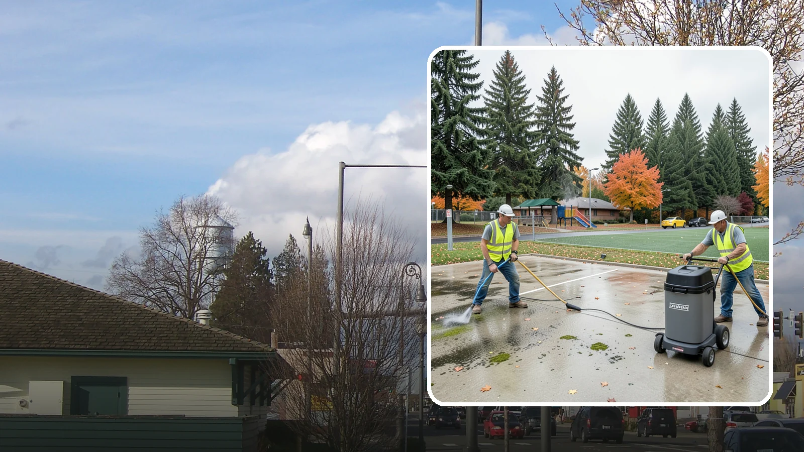 Court Pressure Washing in Marysville, Snohomish County, WA - Targeted pressure washing that removes moss, algae, and grime from public sport court surfaces.