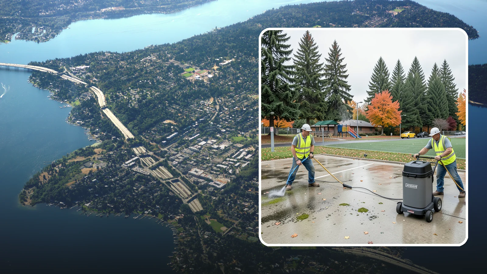 Court Pressure Washing in Mercer Island, King County, WA - Targeted pressure washing that removes moss, algae, and grime from public sport court surfaces.