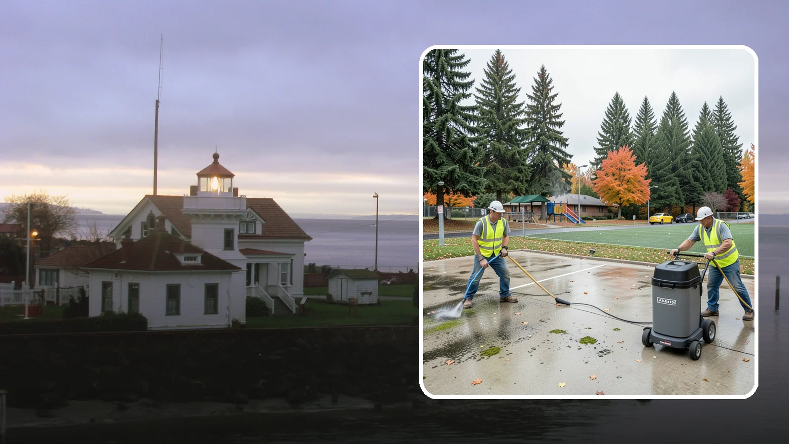 Court Pressure Washing in Mukilteo, Snohomish County, WA - Targeted pressure washing that removes moss, algae, and grime from public sport court surfaces.