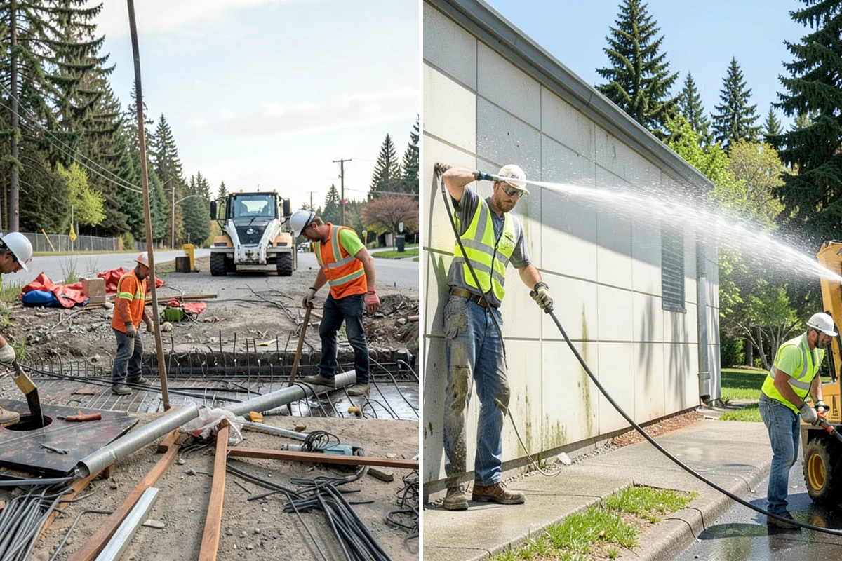 Court Pressure Washing in Puyallup, Pierce County, WA - Inspect coating type, lines, and surface sensitivity