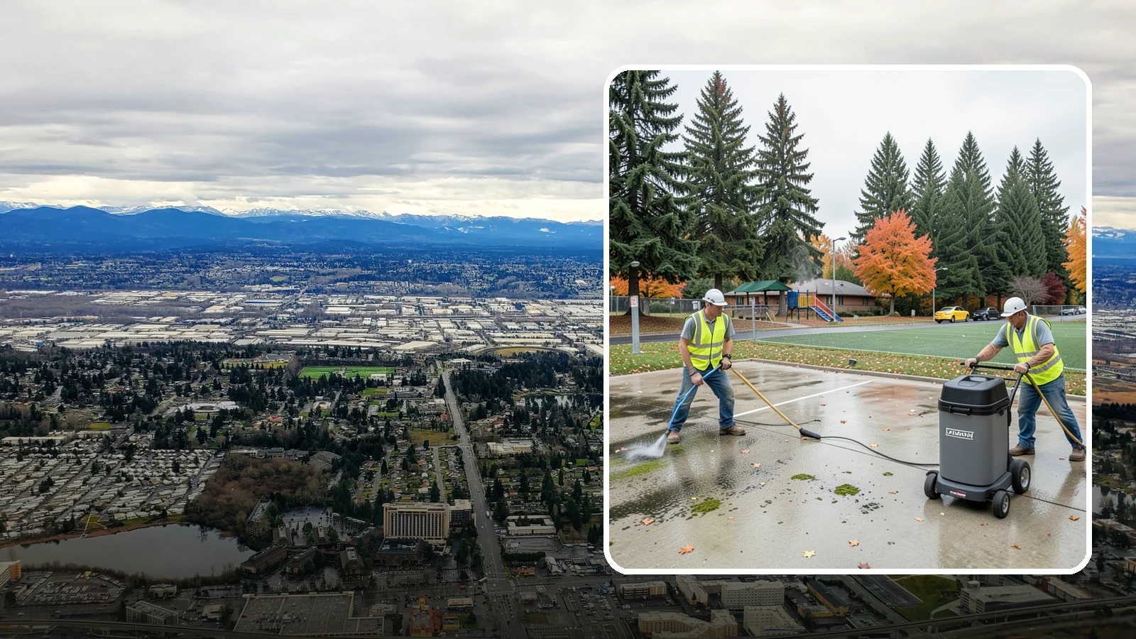 Court Pressure Washing in SeaTac, King County, WA - Targeted pressure washing that removes moss, algae, and grime from public sport court surfaces.