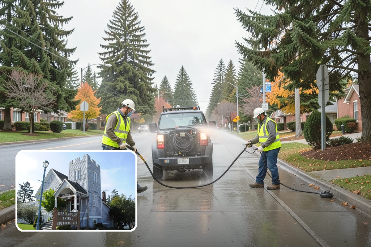 Court Pressure Washing in Steilacoom, Pierce County, WA - Recovers surface traction lost to moss and algae