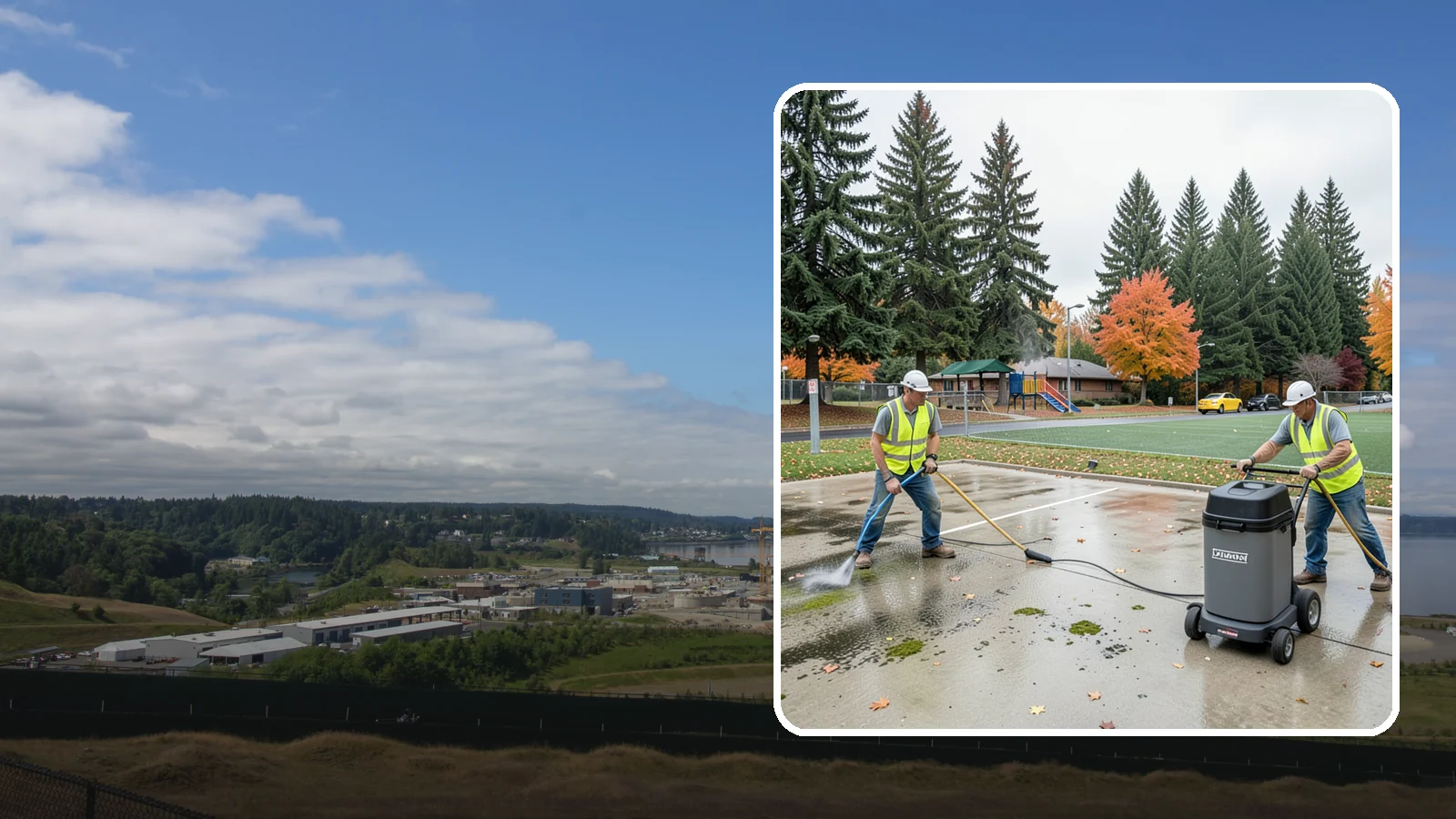 Court Pressure Washing in University Place, Pierce County, WA - Targeted pressure washing that removes moss, algae, and grime from public sport court surfaces.