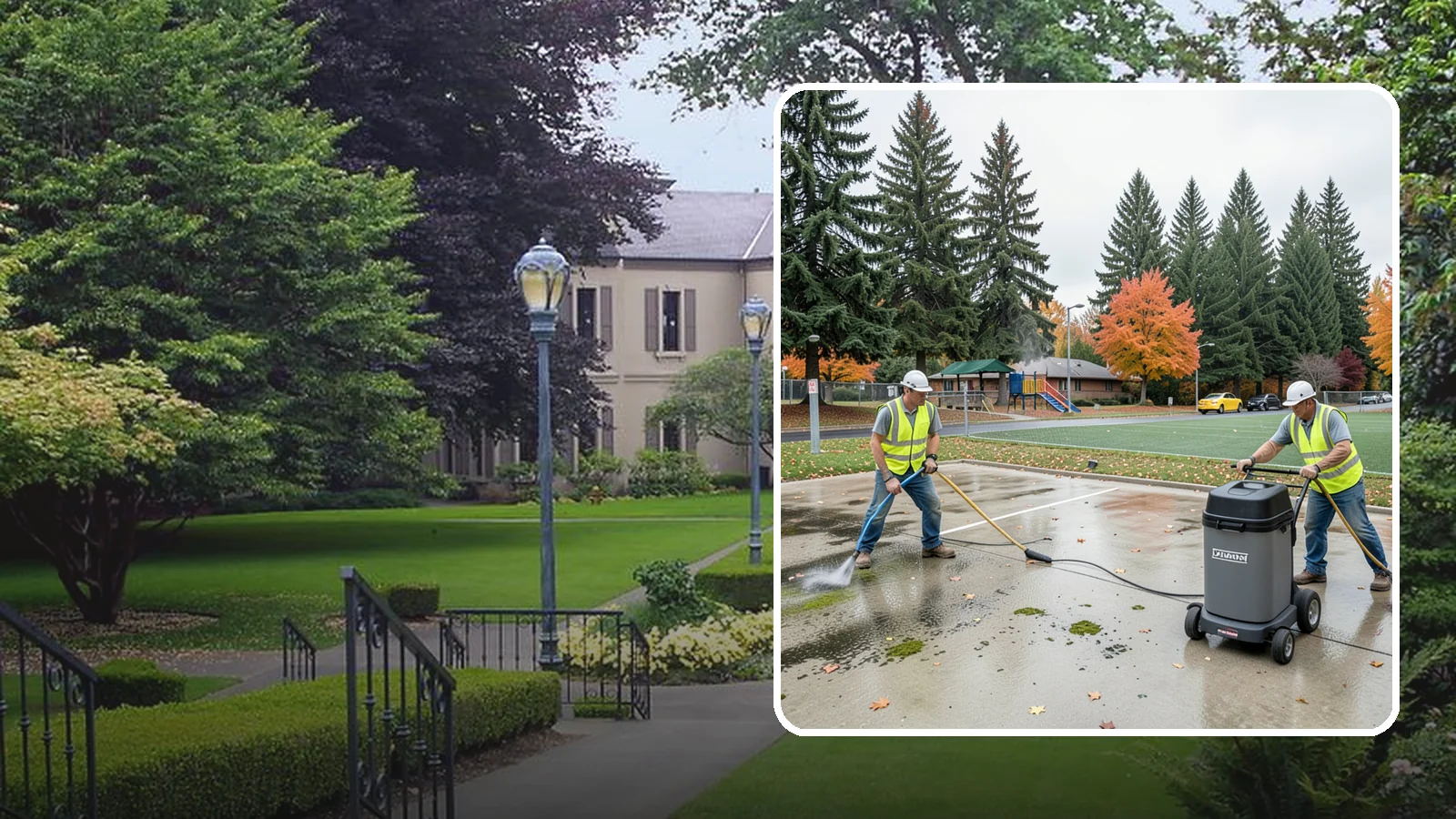 Court Pressure Washing in Woodinville, King County, WA - Targeted pressure washing that removes moss, algae, and grime from public sport court surfaces.