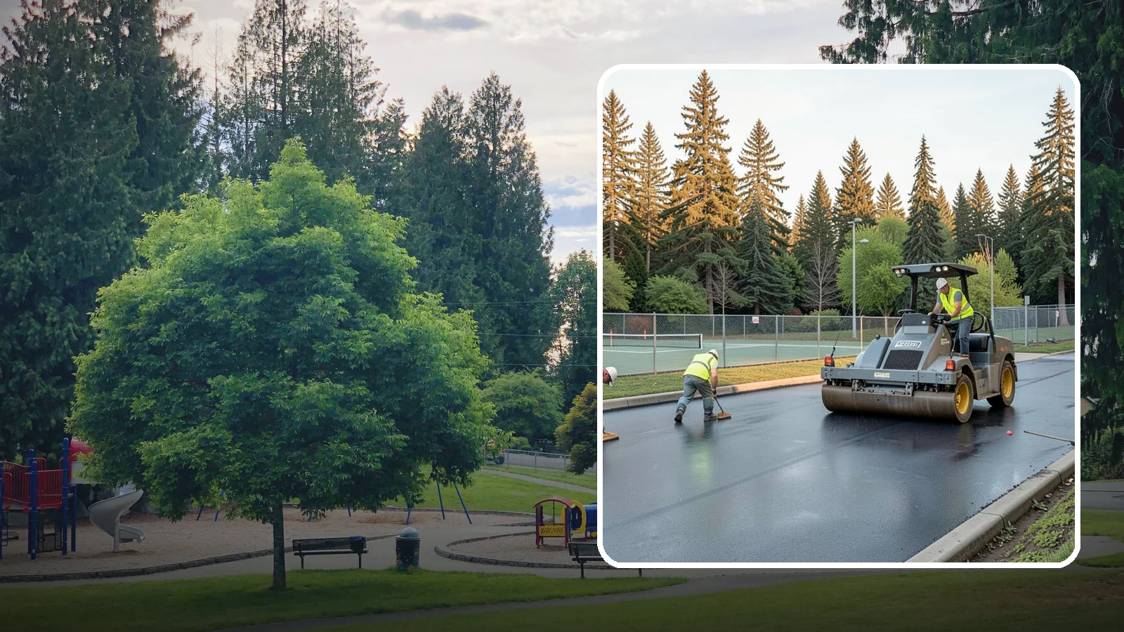 Court Resurfacing (Acrylic) in Bonney Lake, Pierce County, WA - An acrylic resurfacing service that restores tennis, pickleball, and basketball courts across Western Washington municipal...