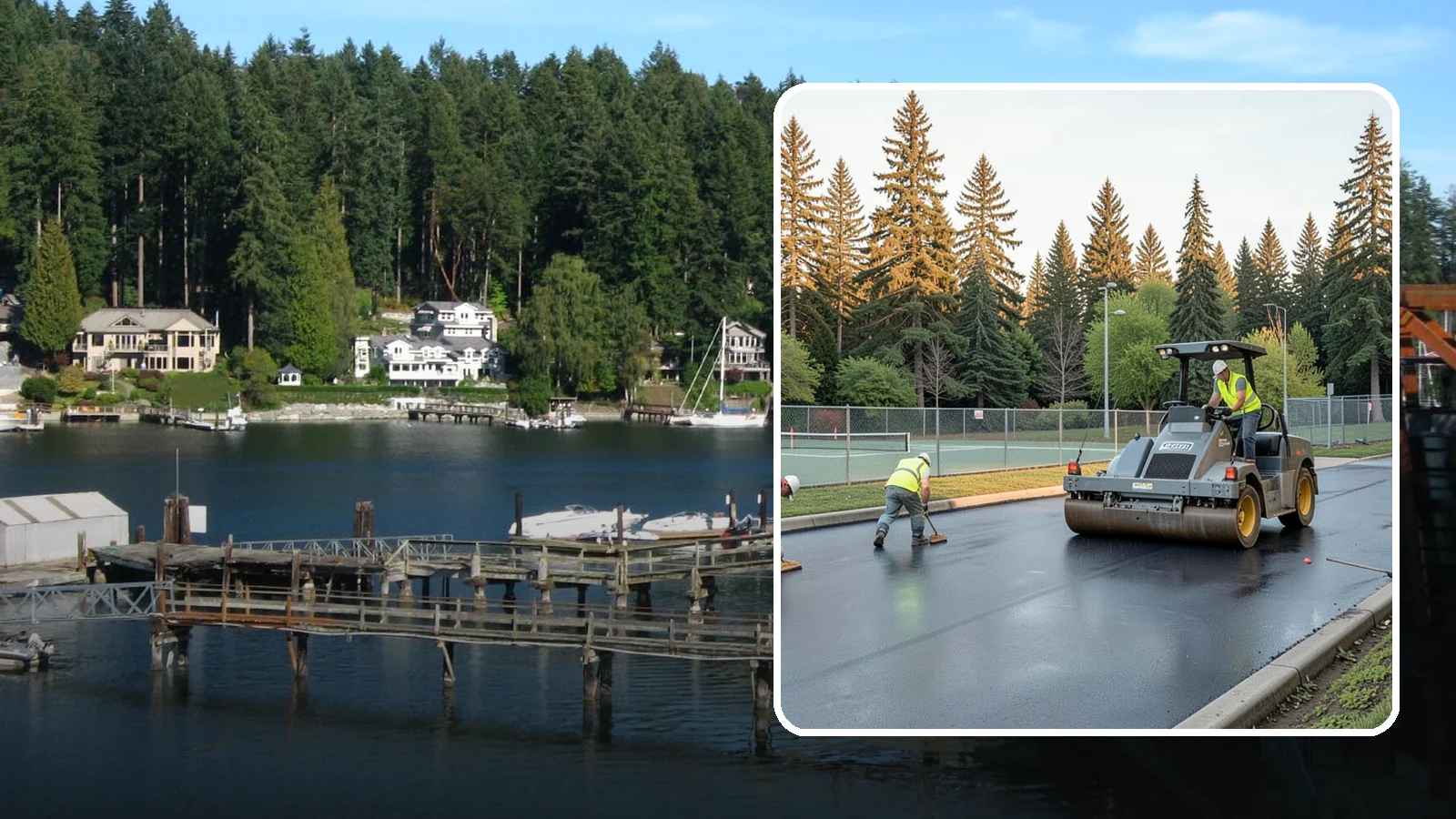 Court Resurfacing (Acrylic) in Gig Harbor, Pierce County, WA - An acrylic resurfacing service that restores tennis, pickleball, and basketball courts across Western Washington municipal...
