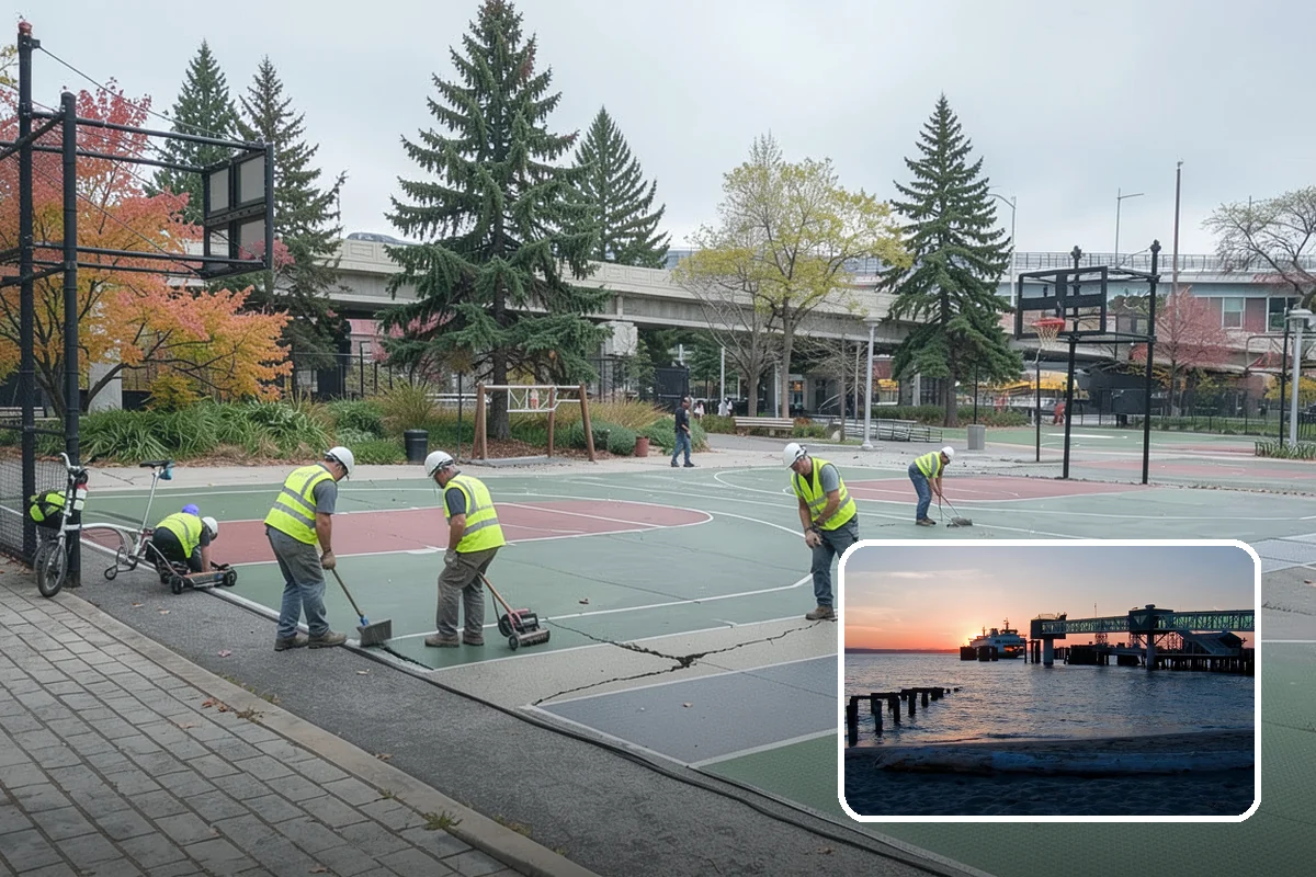 Court Resurfacing in Edmonds, Snohomish County, WA - Removes trip hazards and restores true ball bounce