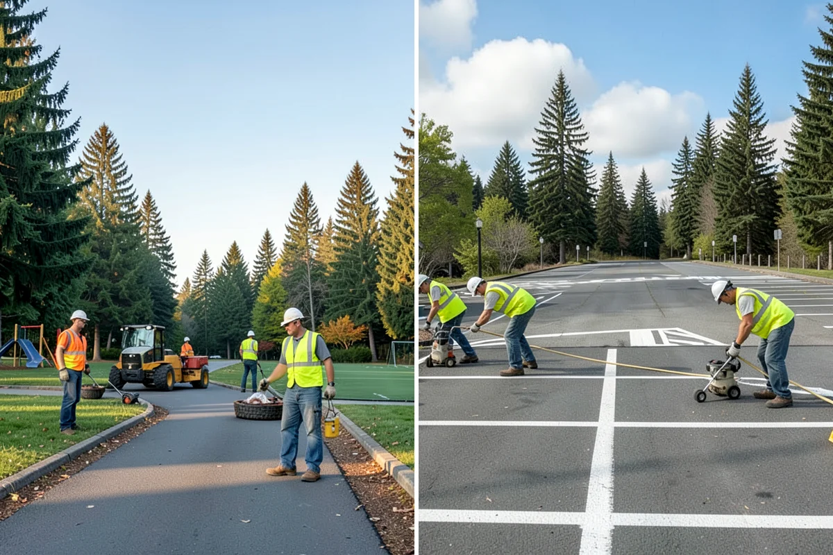 Court Resurfacing in SeaTac, King County, WA - Assess slab condition, cracking, and drainage with staff