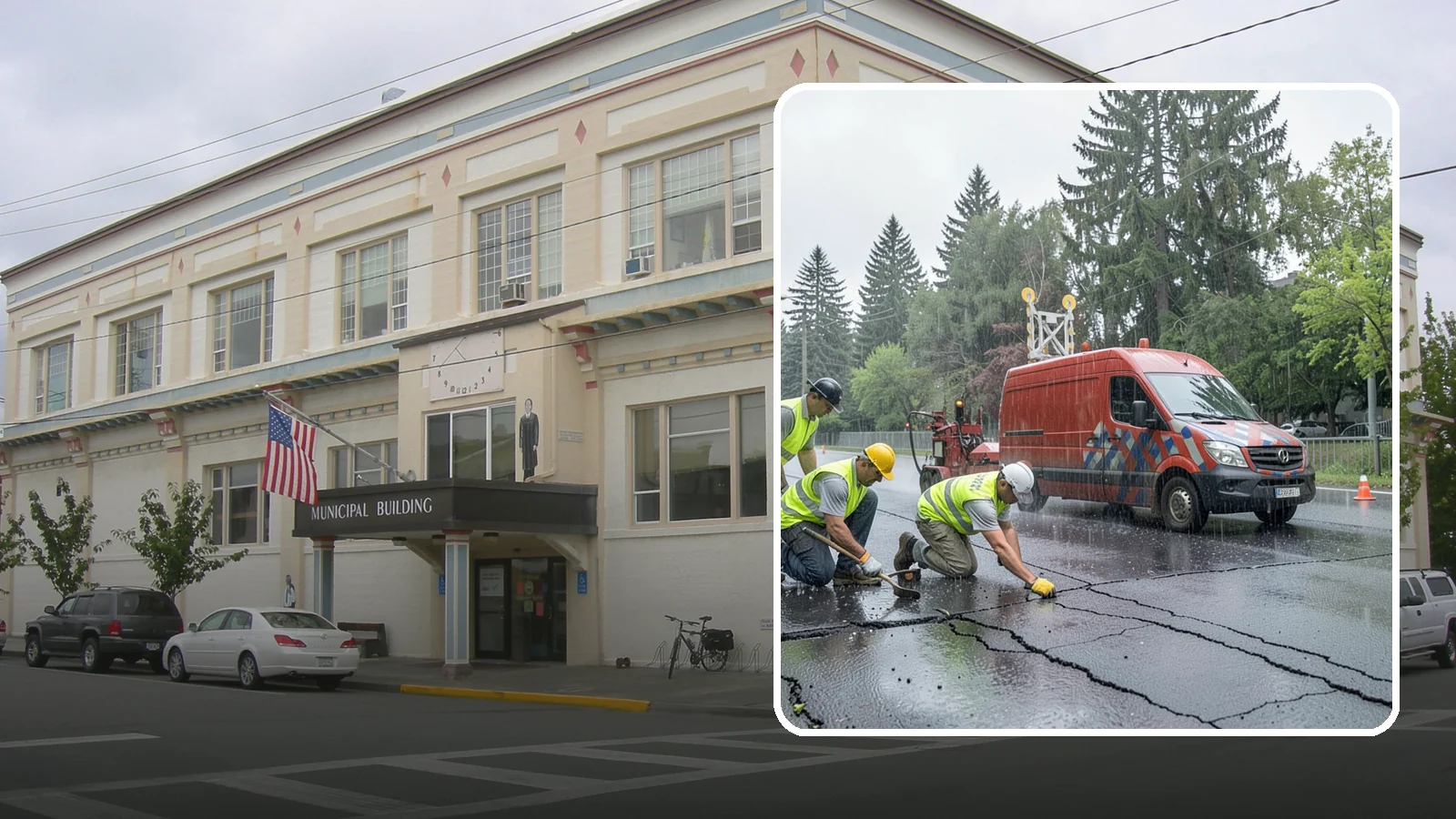Crack Sealing in Anacortes, Skagit County, WA - Timely crack sealing blocks water intrusion and extends the service life of public asphalt.