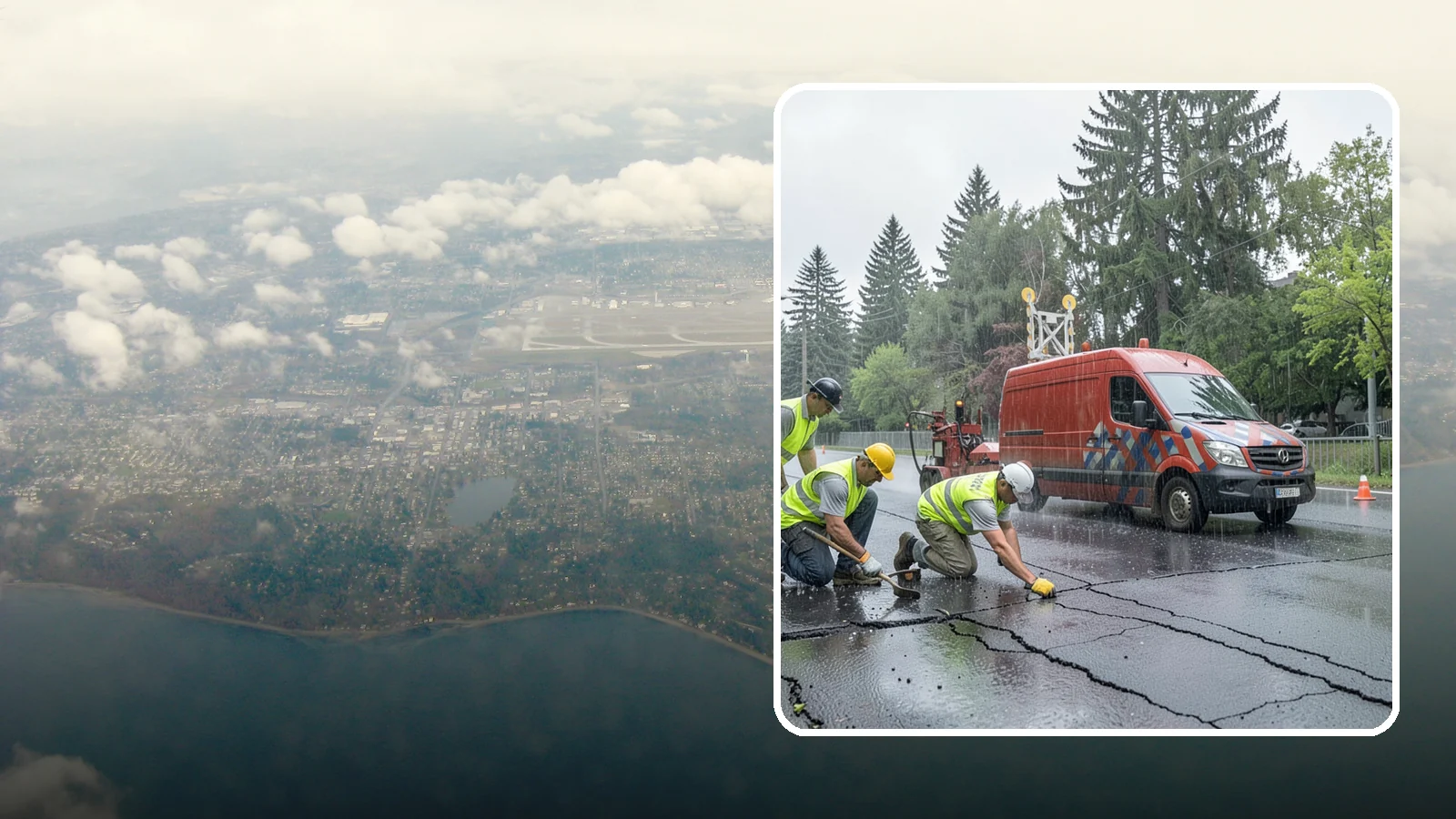 Crack Sealing in Burien, King County, WA - Timely crack sealing blocks water intrusion and extends the service life of public asphalt.
