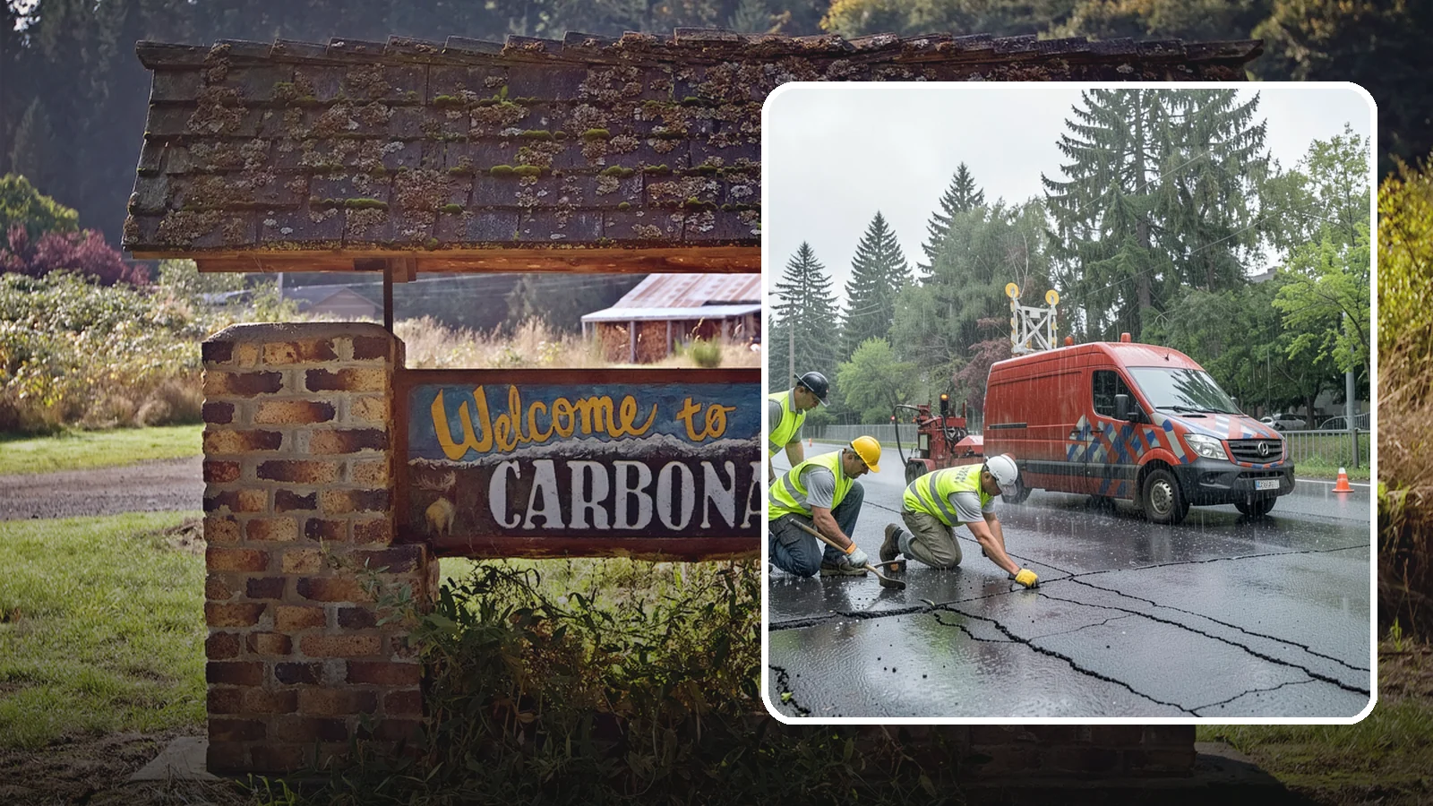Crack Sealing in Carbonado, Pierce County, WA - Timely crack sealing blocks water intrusion and extends the service life of public asphalt.