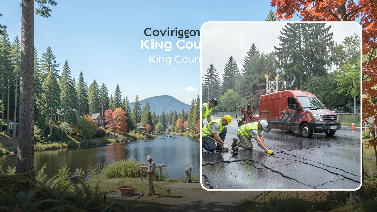 Crack Sealing in Covington, King County, WA - Timely crack sealing blocks water intrusion and extends the service life of public asphalt.