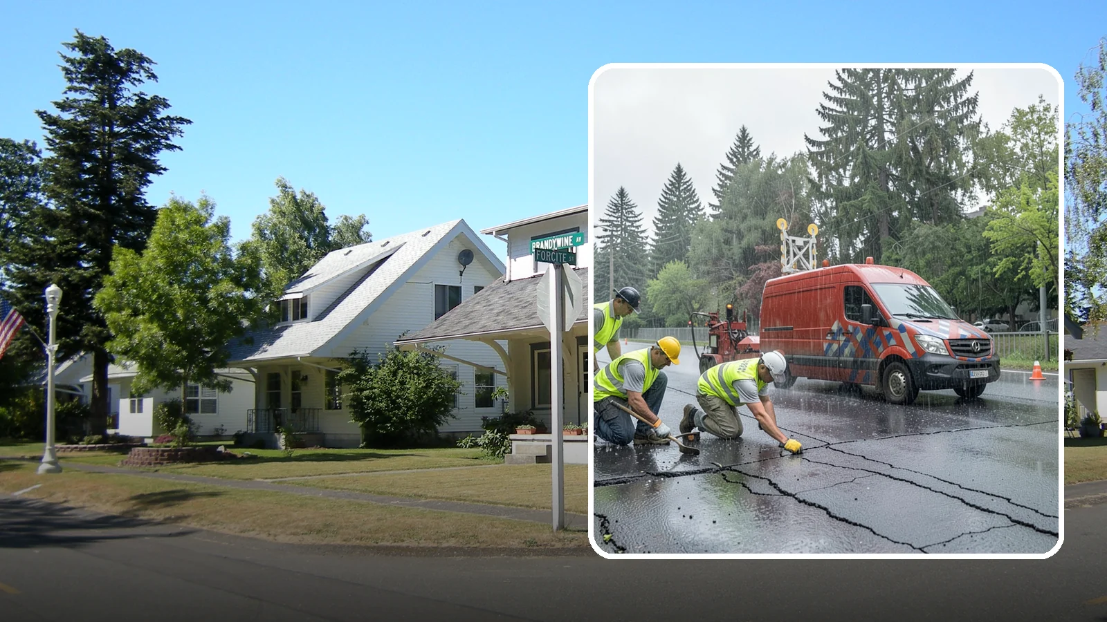 Crack Sealing in DuPont, Pierce County, WA - Timely crack sealing blocks water intrusion and extends the service life of public asphalt.