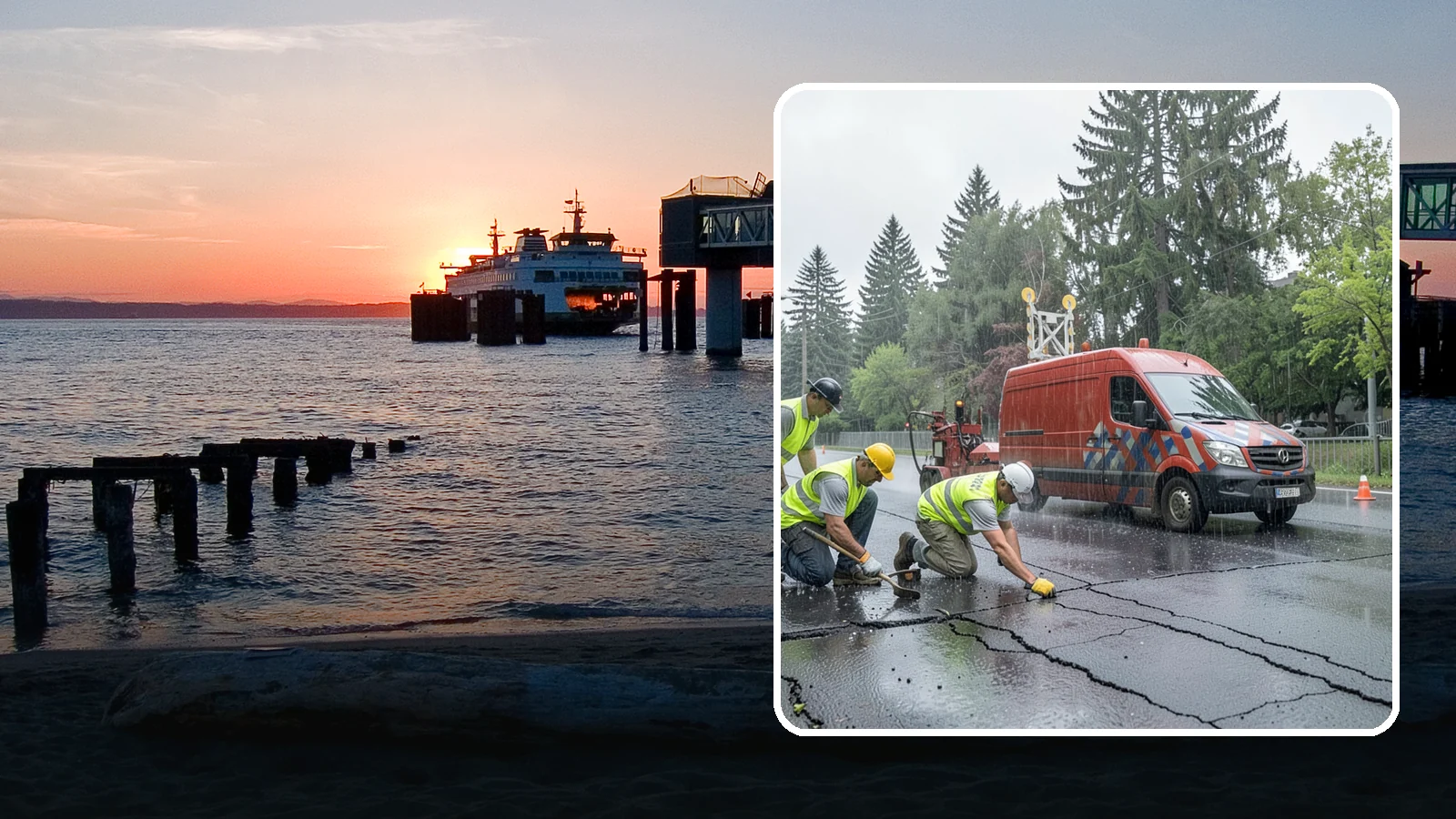 Crack Sealing in Edmonds, Snohomish County, WA - Timely crack sealing blocks water intrusion and extends the service life of public asphalt.