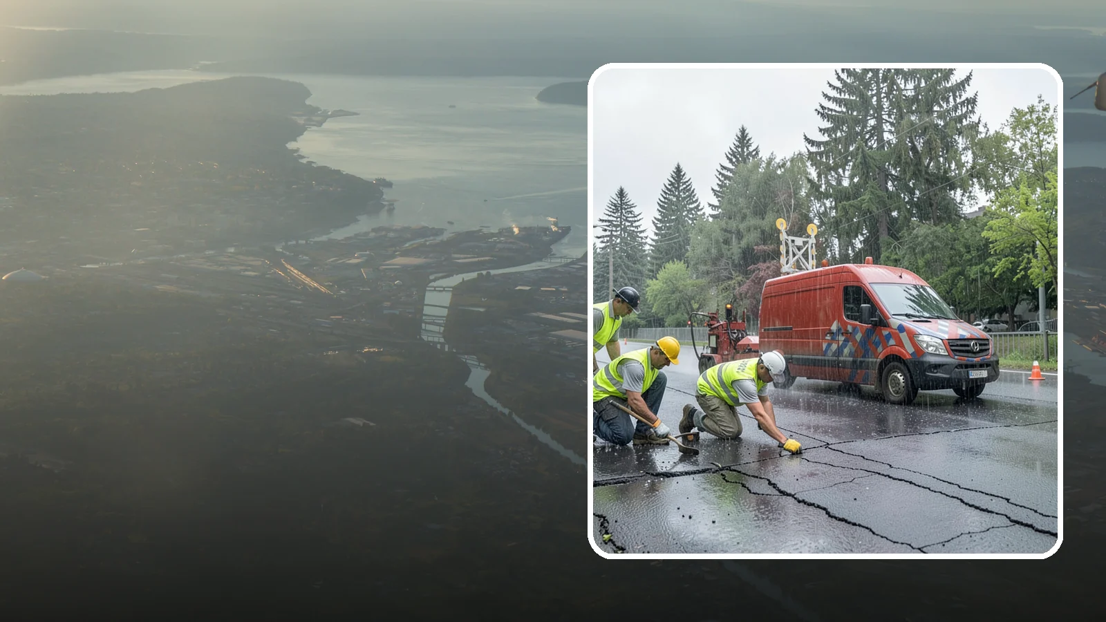 Crack Sealing in Fife, Pierce County, WA - Timely crack sealing blocks water intrusion and extends the service life of public asphalt.