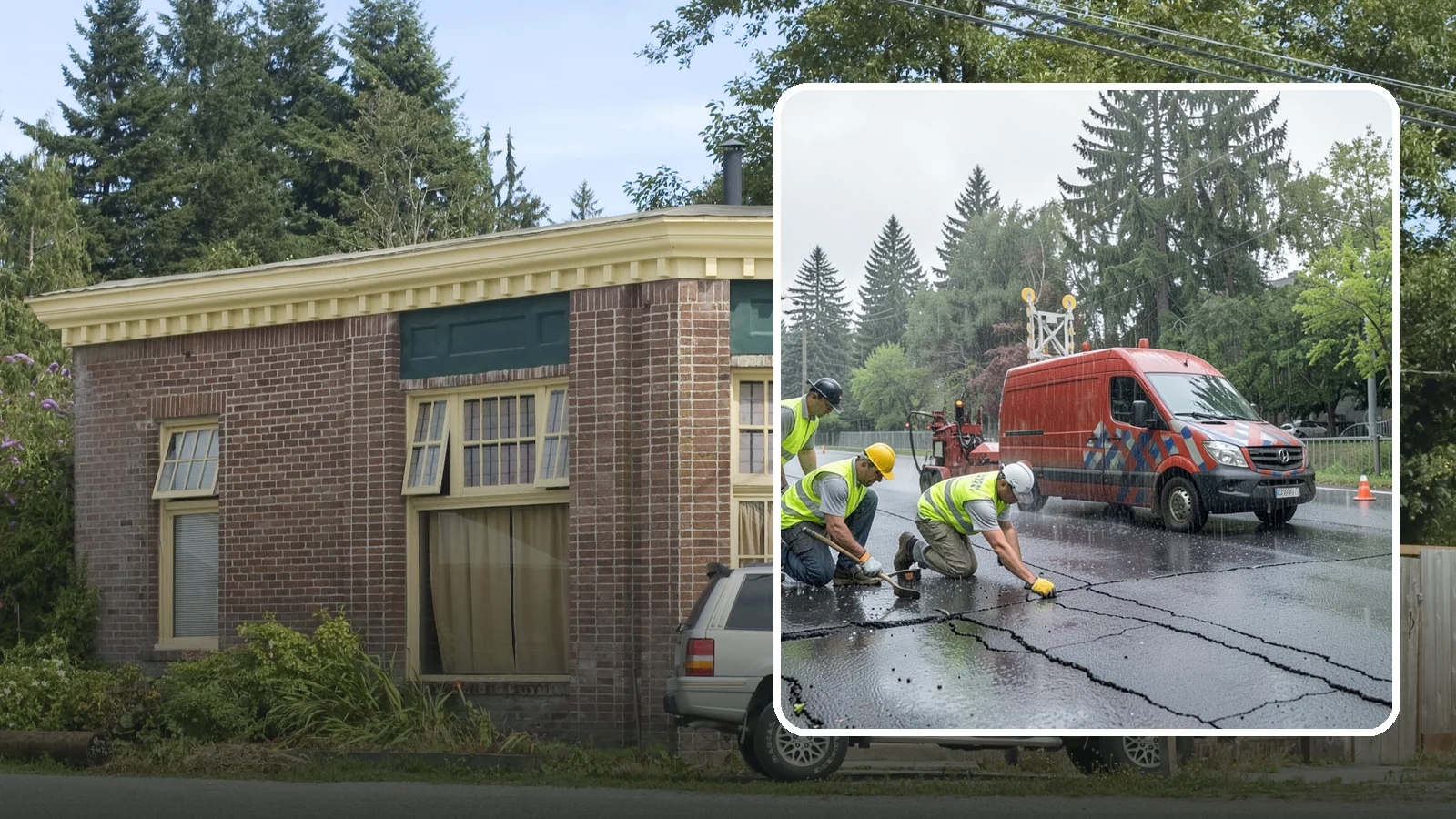 Crack Sealing in Hamilton, Skagit County, WA - Timely crack sealing blocks water intrusion and extends the service life of public asphalt.