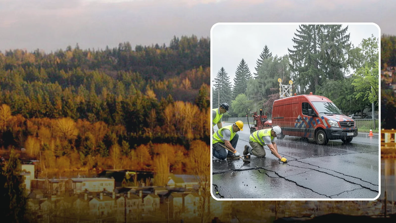 Crack Sealing in Kenmore, King County, WA - Timely crack sealing blocks water intrusion and extends the service life of public asphalt.