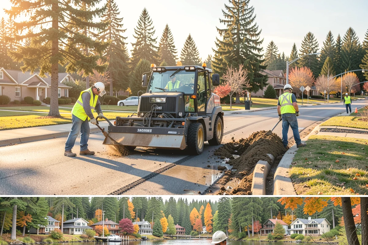 Crack Sealing in La Conner, Skagit County, WA - Dry summer and early-fall conditions are essential so cracks are clean and dry enough for the sealant to bond.