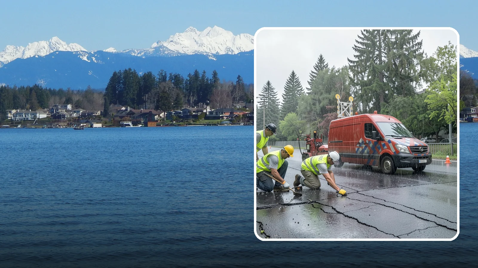 Crack Sealing in Lake Stevens, Snohomish County, WA - Timely crack sealing blocks water intrusion and extends the service life of public asphalt.